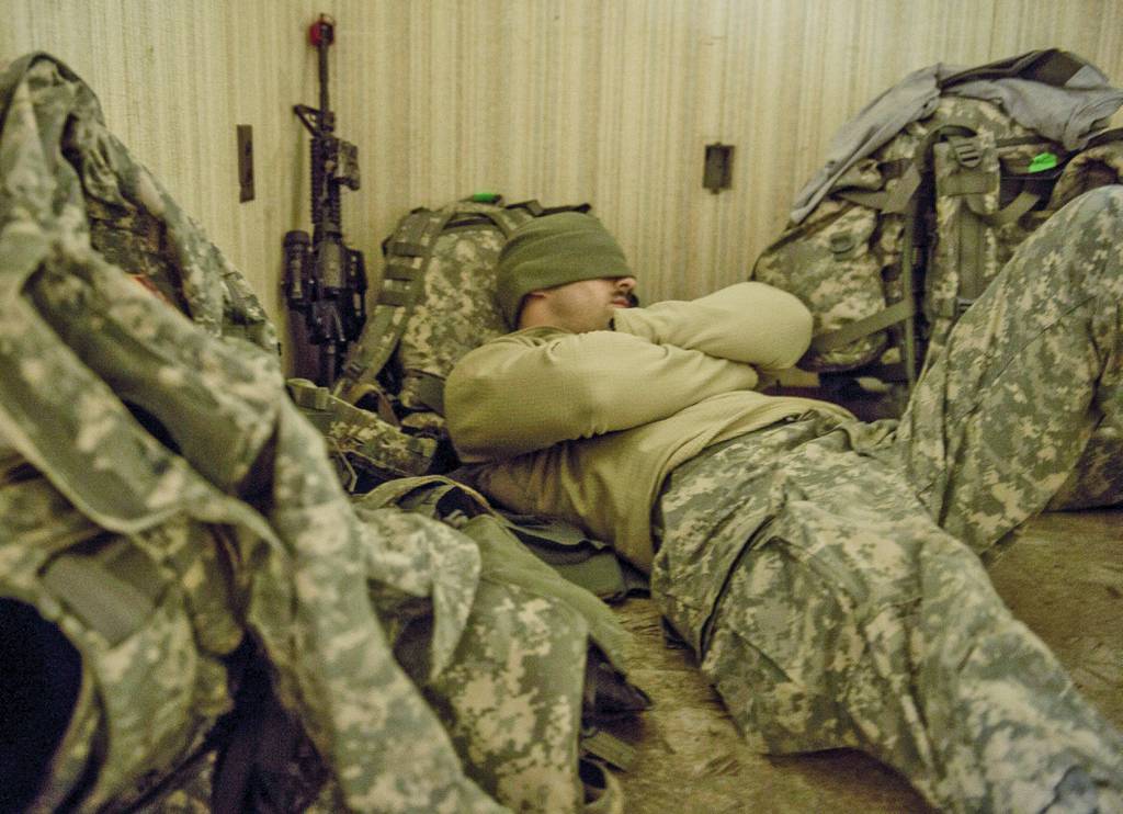tired american soldier
