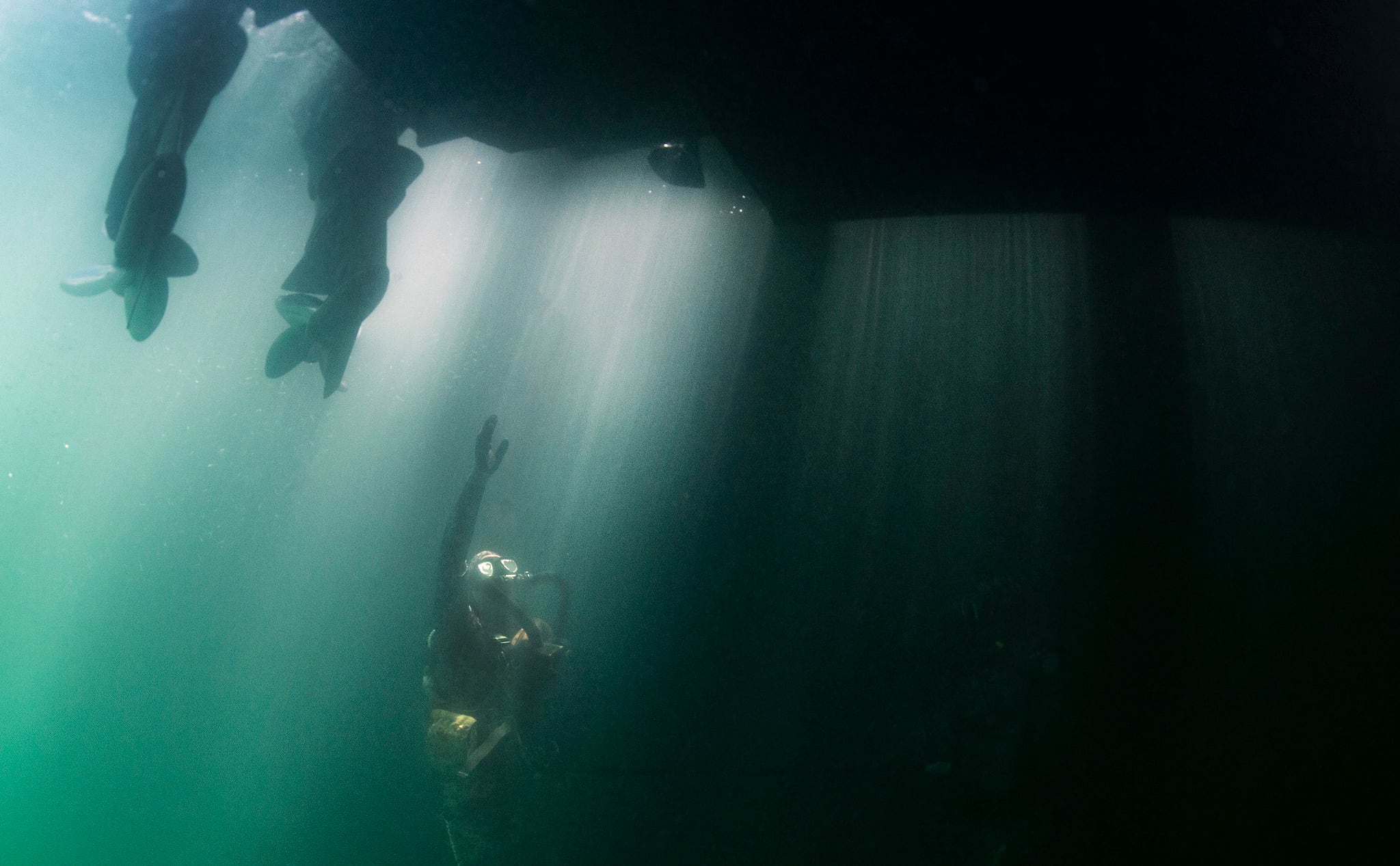 A sailor assigned to Naval Special Warfare Group 2 conducts military dive operations off the East Coast