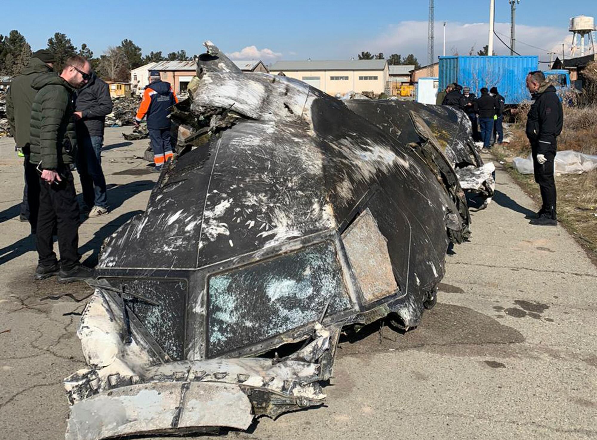 wreckage of the Ukraine International Airlines Boeing 737-800