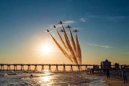 The Blue Angels, the Navy’s flight demonstration squadron, conducted the final flight on the F/A-18 A/B/C/D "Legacy" Hornets over Pensacola, Fla., Nov. 4, 2020.