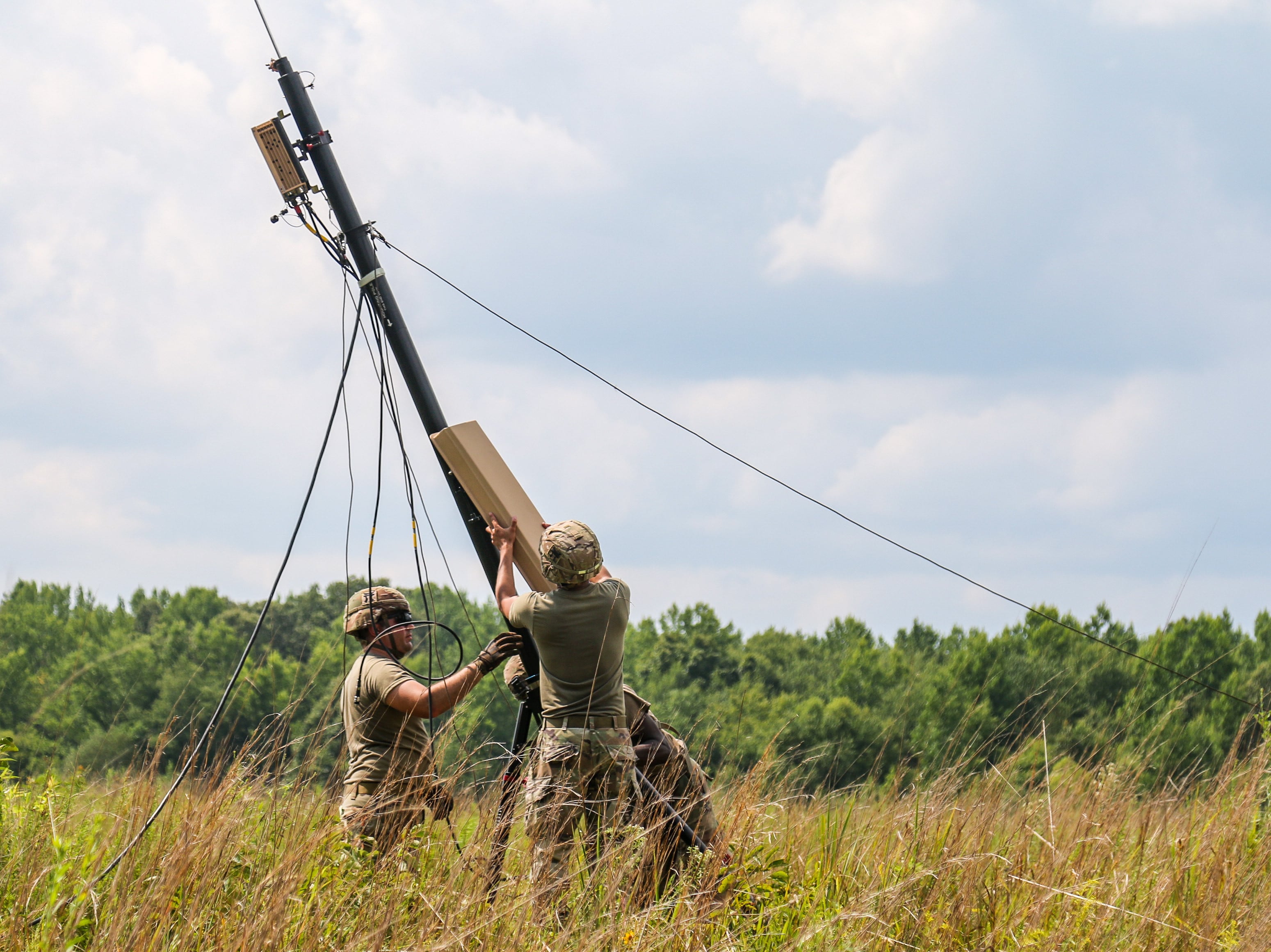 U.S. Army soldiers go through a command post modernization operational assessment at the Kinnard Mission Training Complex at Fort Campbell, Kentucky, in 2021.