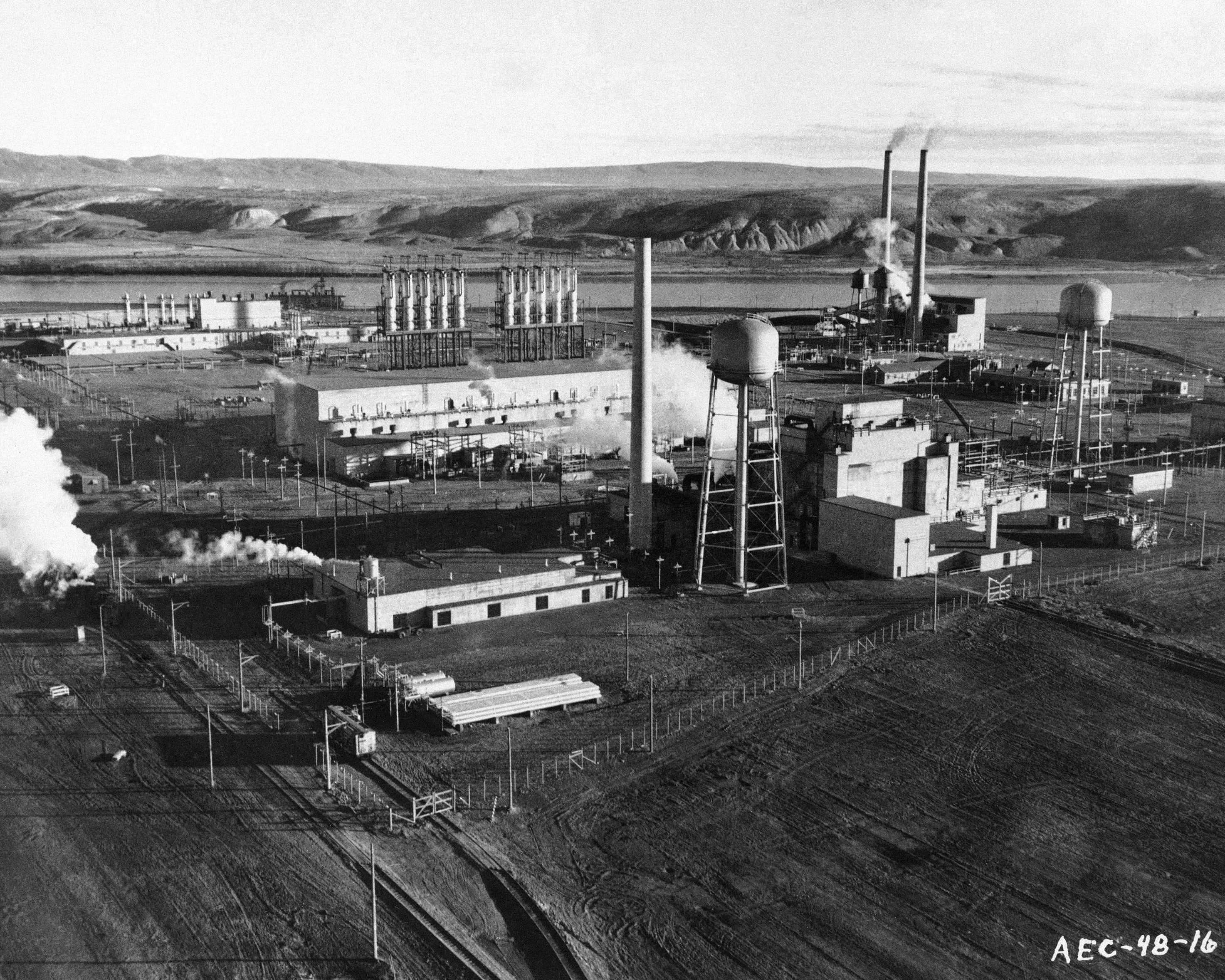 This Aug. 6, 1945, photo from the Atomic Energy Commission shows one of the production areas at the Hanford Engineer Works, near Pasco in Richland, Wash., where plutonium for the atomic bomb dropped on Nagasaki, Japan, was developed.