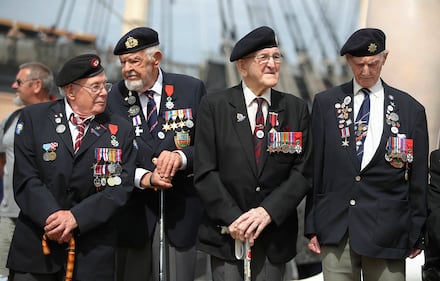 D-Day veterans gather during a D-Day commemoration