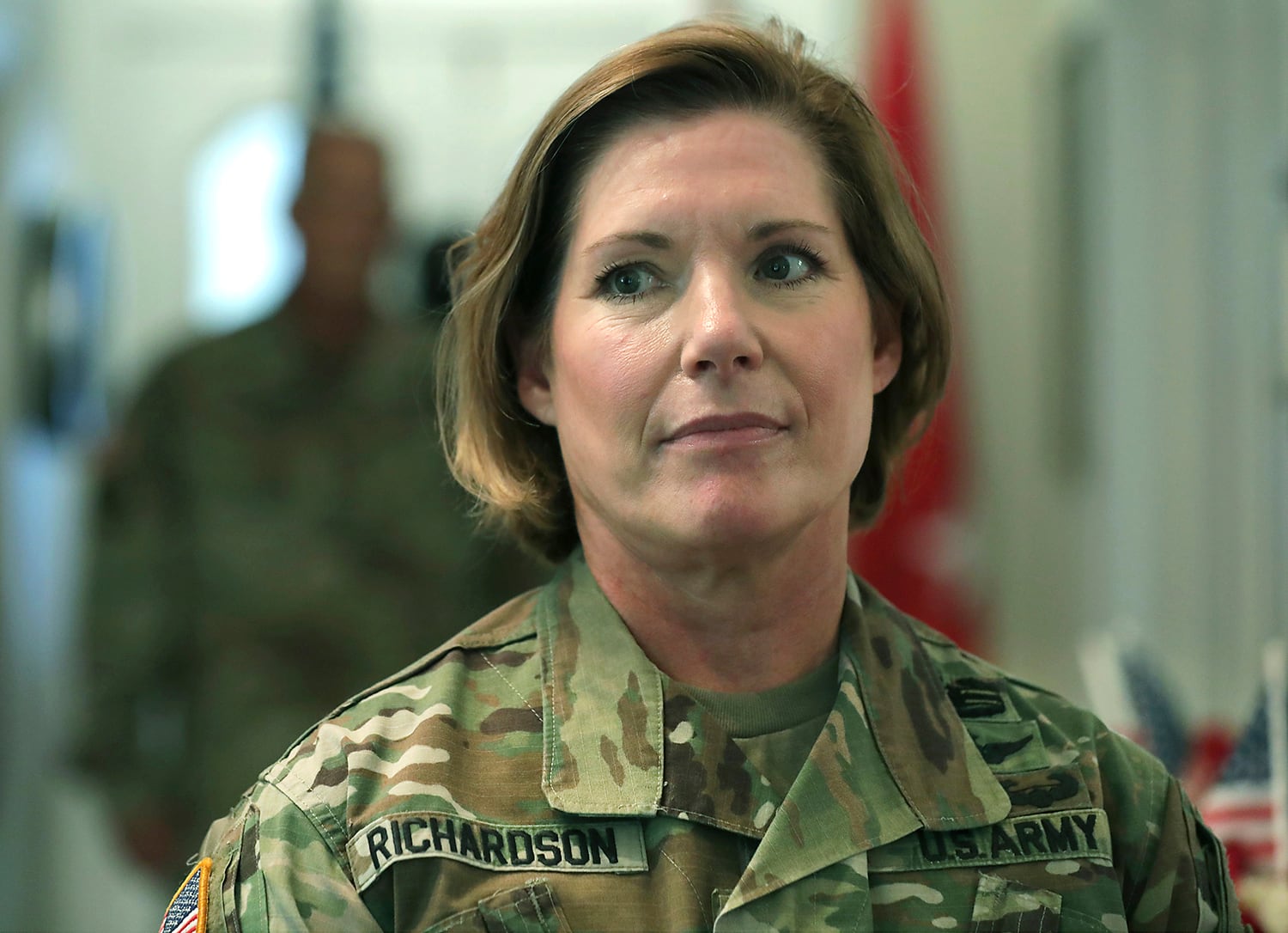 Lt. Gen. Laura Richardson, the new commander of U.S. Army North, is seen during the change of command at Fort Sam Houston, Texas, on July 8, 2019.