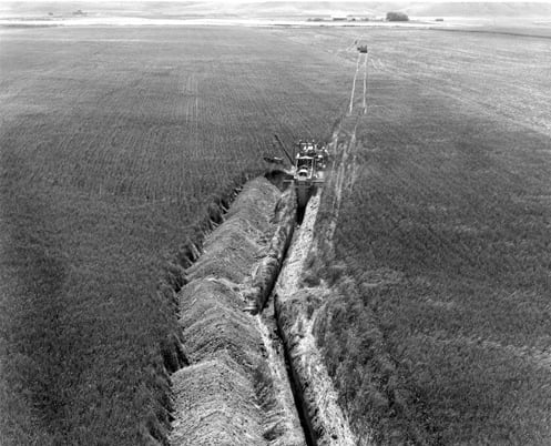 In this undated image provided by the Department of Defense, crews construct missile site connections in the 12th Missile Squadron flight area north of Great Falls, Mont.