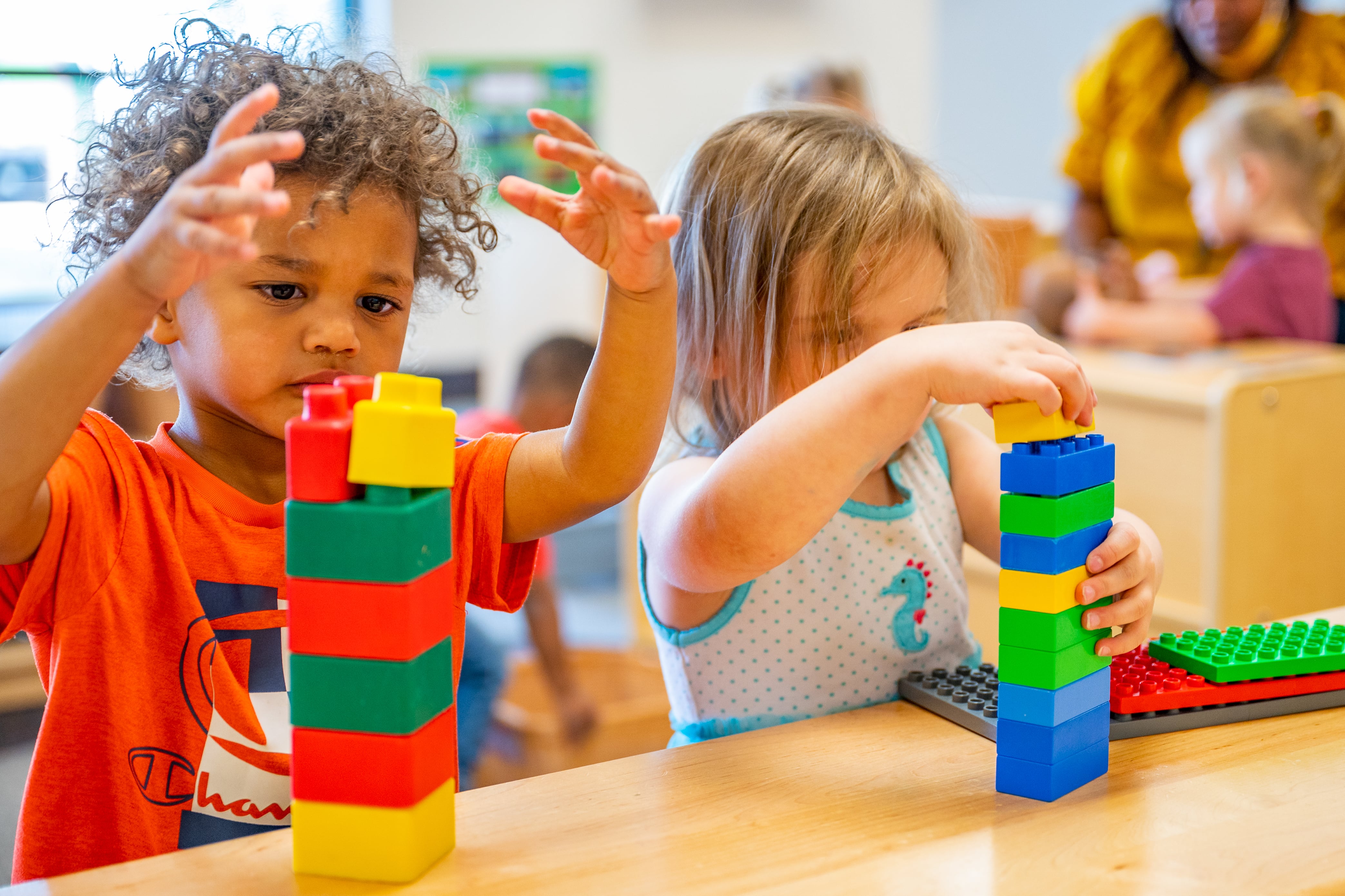 Children from the Malmstrom Child Development Center play with toys Sept. 8, 2022, at Malmstrom Air Force Base, Mont.