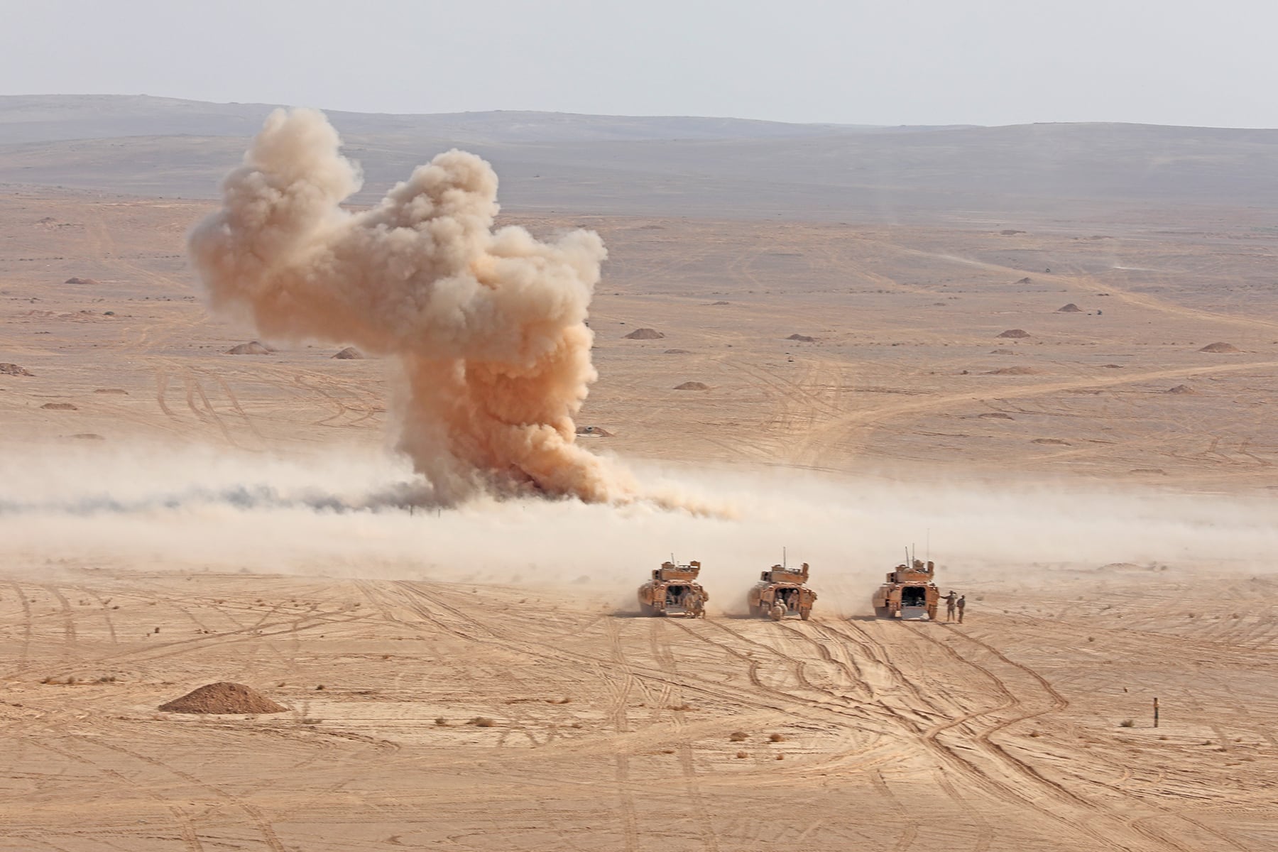 Soldiers practice detonating Bangalore torpedoes in Jordan, Aug. 29, 2019, during Eager Lion, a major U.S. Central Command exercise that aims to integrate forces in a multilateral environment.