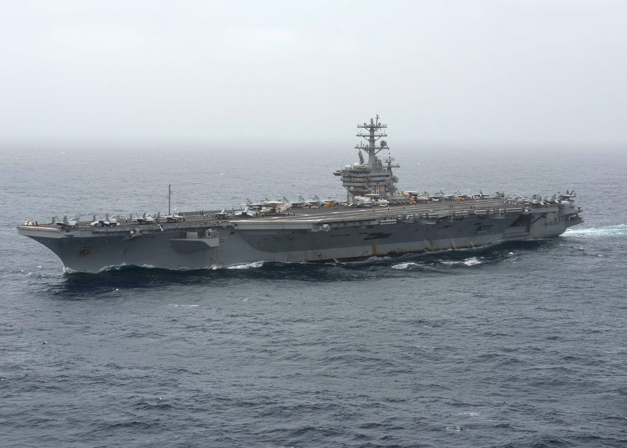 The aircraft carrier USS Nimitz (CVN 68) transits the Arabian Sea on Aug. 17, 2020.