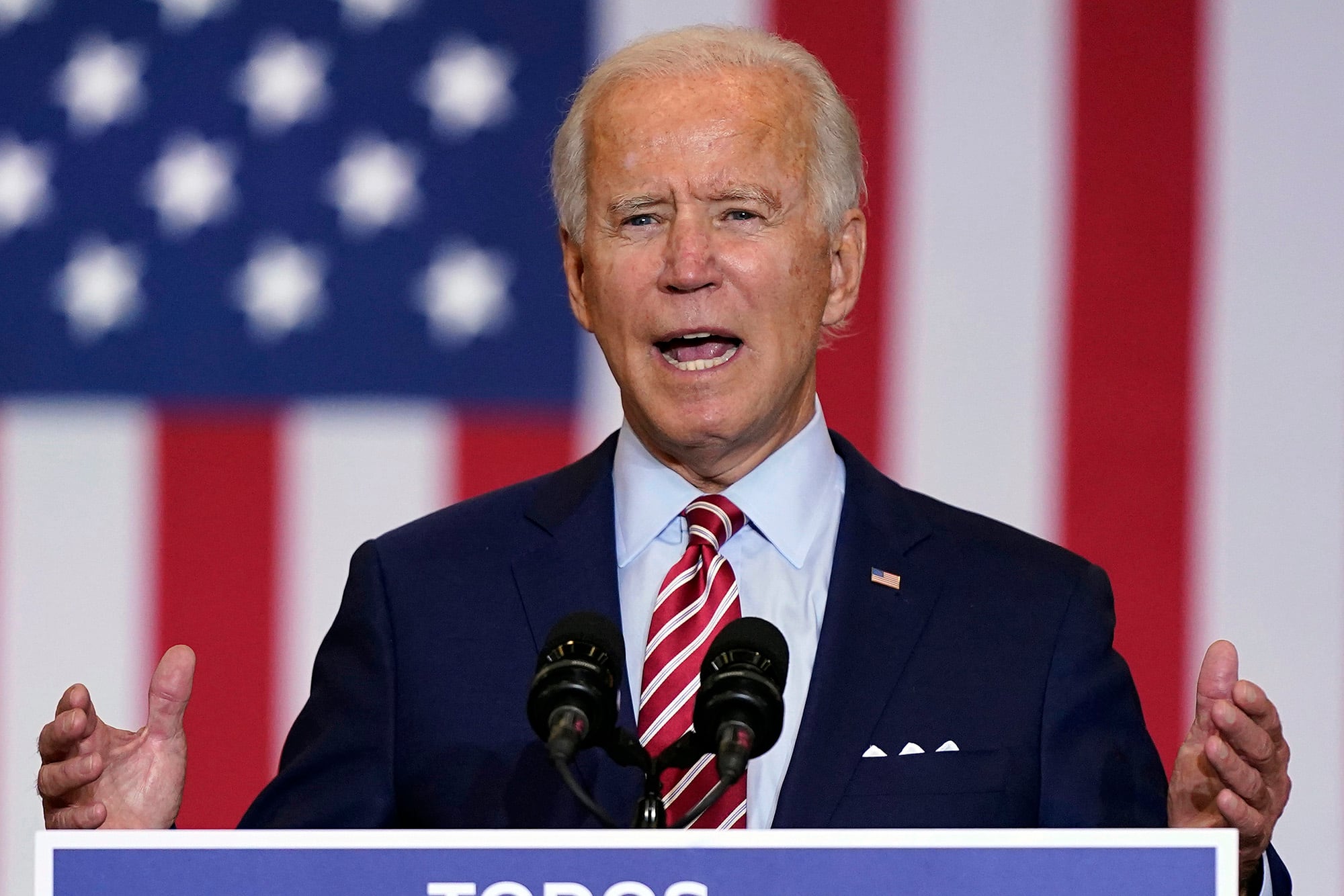 Democratic presidential candidate former Vice President Joe Biden speaks during a Hispanic Heritage Month event, Tuesday, Sept. 15, 2020, at Osceola Heritage Park in Kissimmee, Fla.