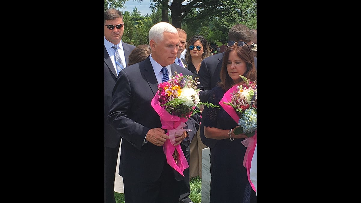 Mike and Karen Pence at Arlington National Cemetery