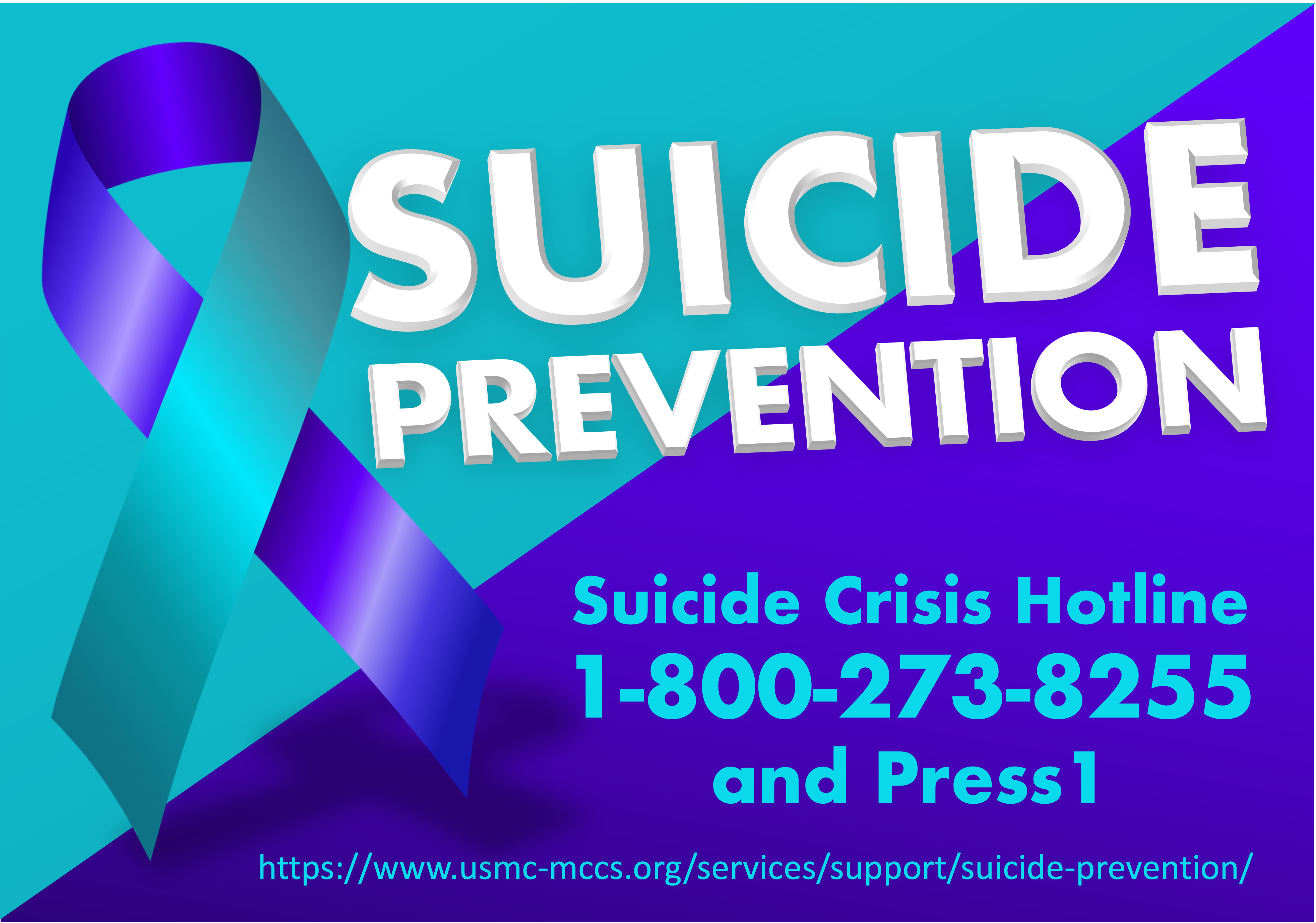 A graphic for Suicide Prevention Month shows contact information for resources service members and others can use to seek help.