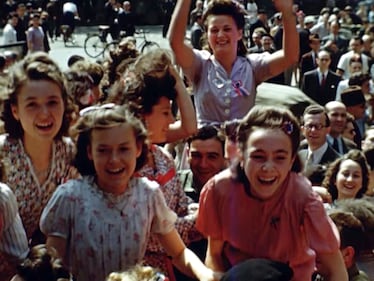 French women cheer U.S. soldiers after the liberation of Paris in 1944