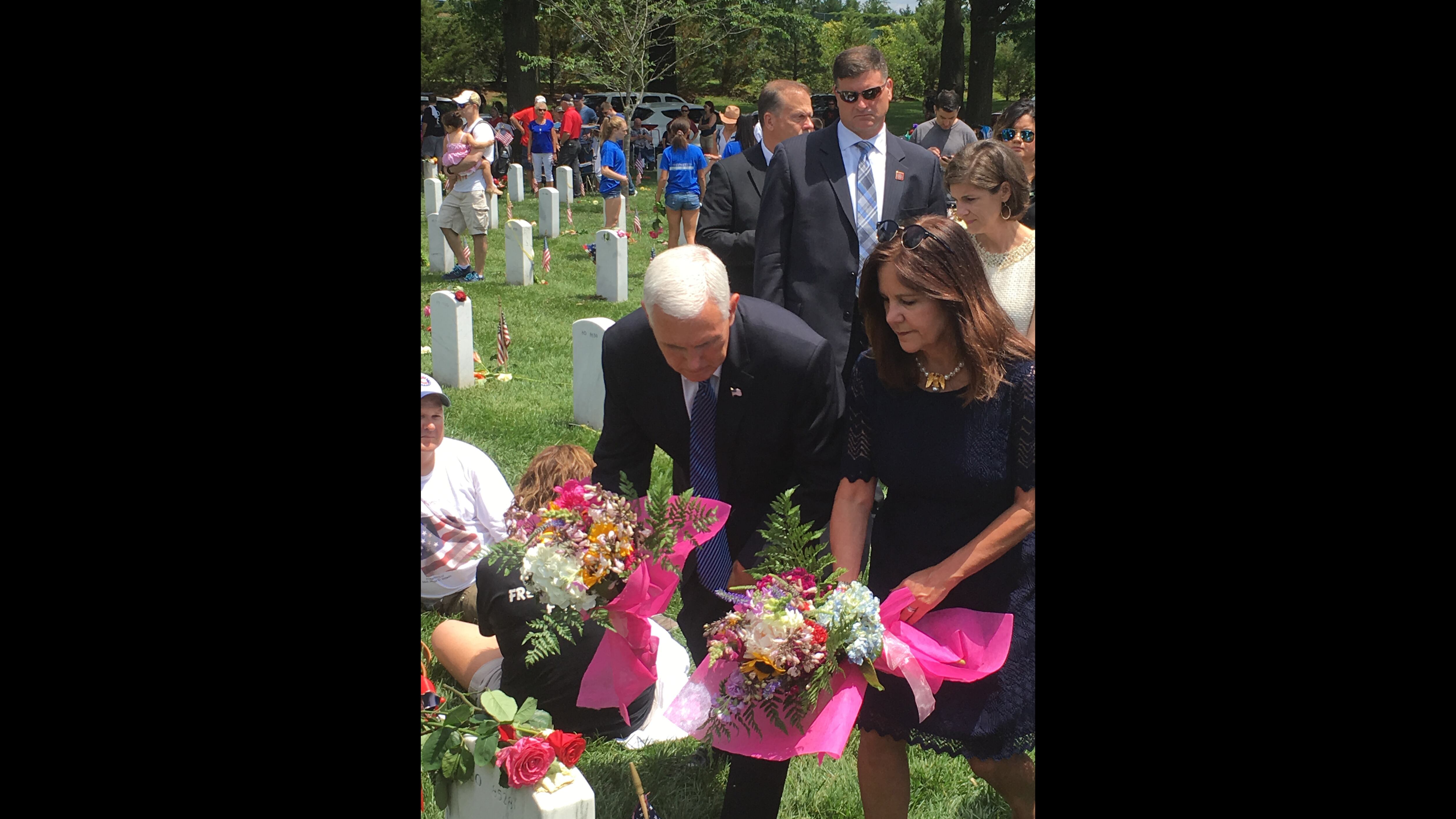 Mike and Karen Pence at Arlington National Cemetery