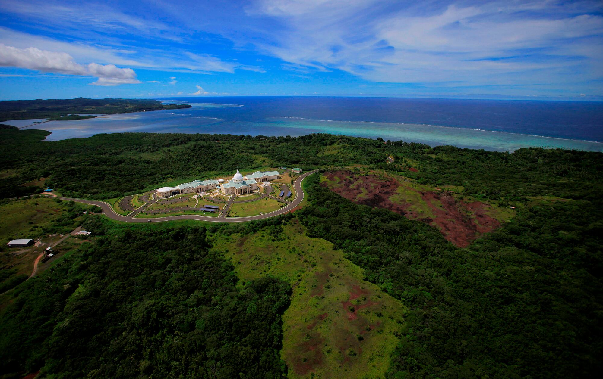 In this June 20, 2009, file photo, the Palau Capital building is seen in Melekeok, Palau.