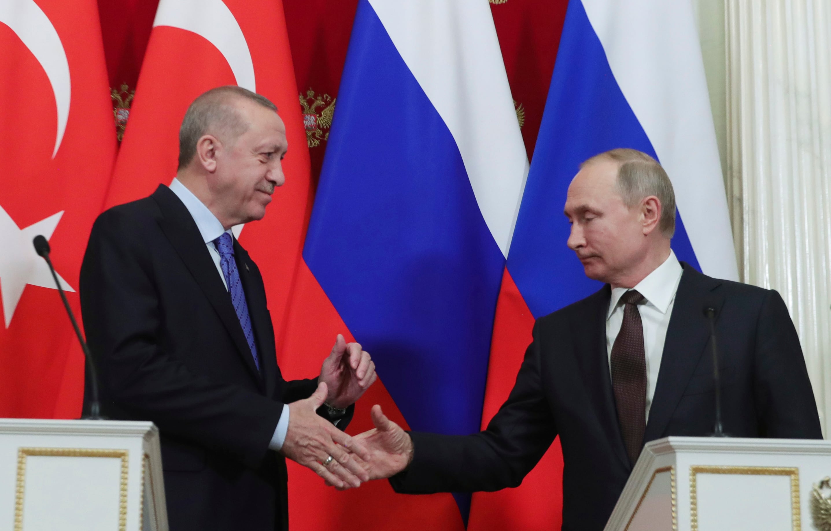 Russian President Vladimir Putin, Turkish President Recep Tayyip Erdogan