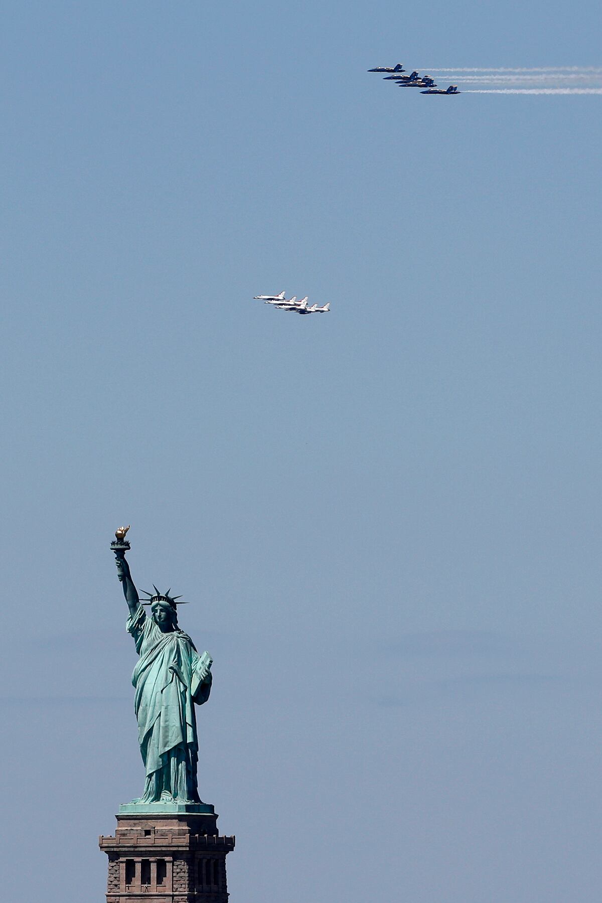 Blue Angels, Thunderbirds, New York City flyover, tribute to first responders