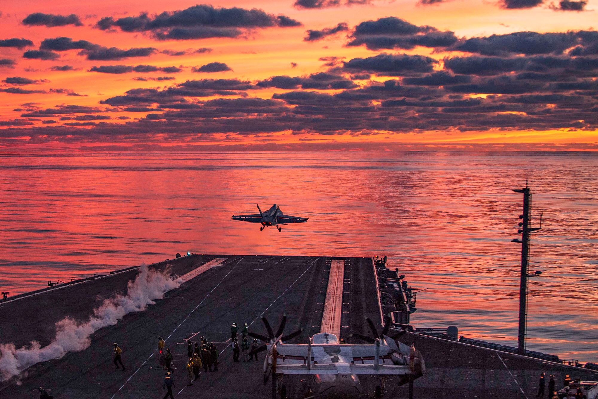 An F/A-18E Super Hornet launches from the flight deck aboard the Nimitz-class aircraft carrier USS Dwight D. Eisenhower (CVN 69) on Oct. 1, 2020, in the Atlantic Ocean.