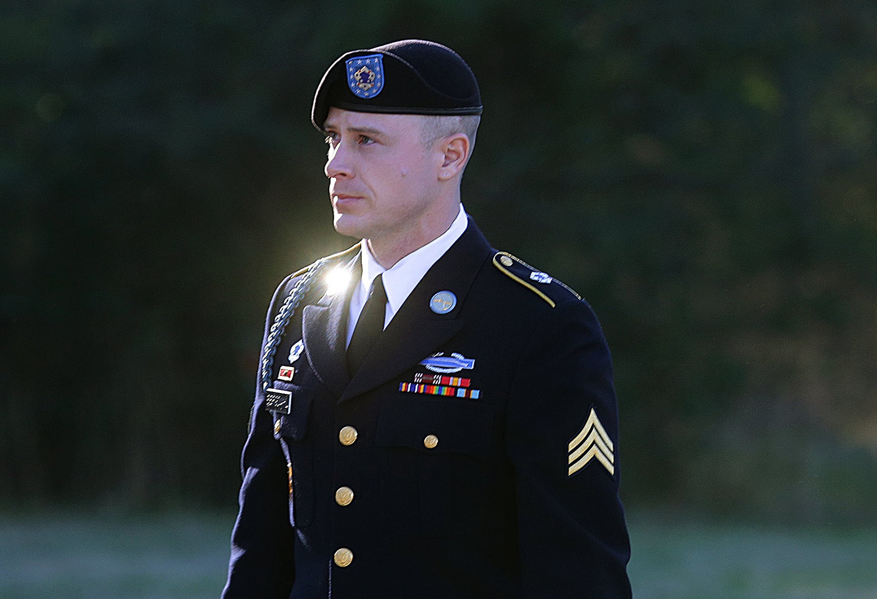 Army Sgt. Bowe Bergdahl arrives for a pretrial hearing at Fort Bragg, N.C., Jan. 12, 2016.