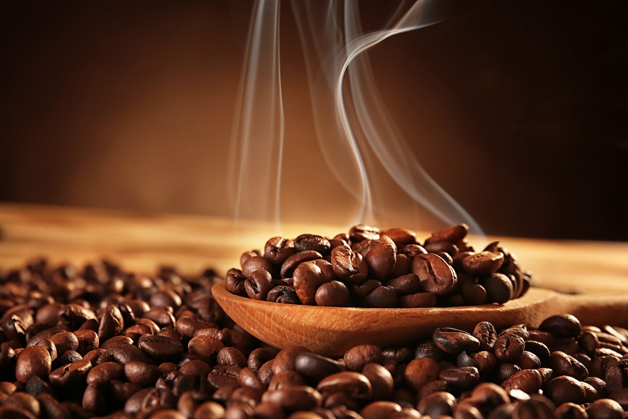 Freshly roasted coffee beans