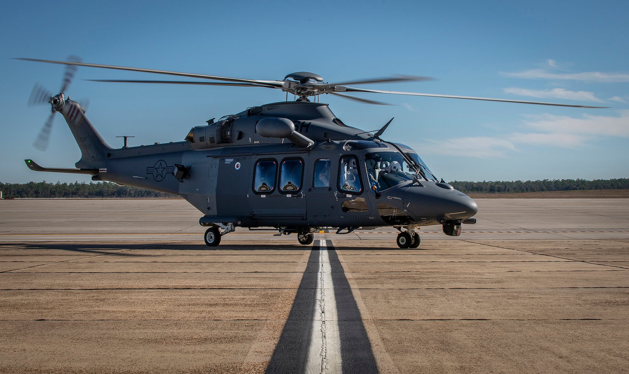 The MH-139A Grey Wolf was unveiled and named during the ceremony at Duke Field, Fla., Dec. 19, 2019.