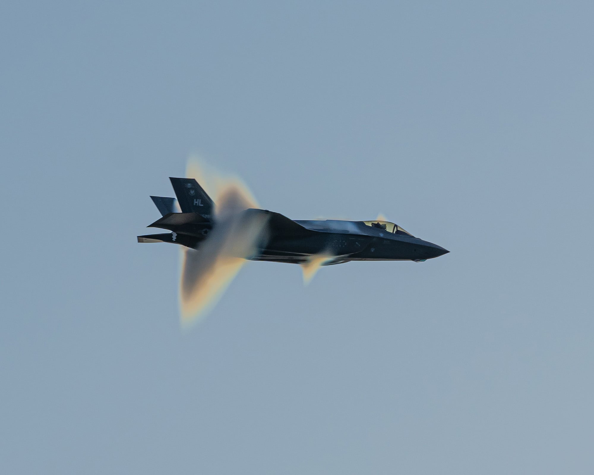 Air Force Capt. Kristin "BEO" Wolfe, a F-35A Demonstration Team pilot, performs the "High Speed Pass" during the Thunder over Cedar Creek Lake airshow July 4, 2020, Cedar Creek Lake, Texas.