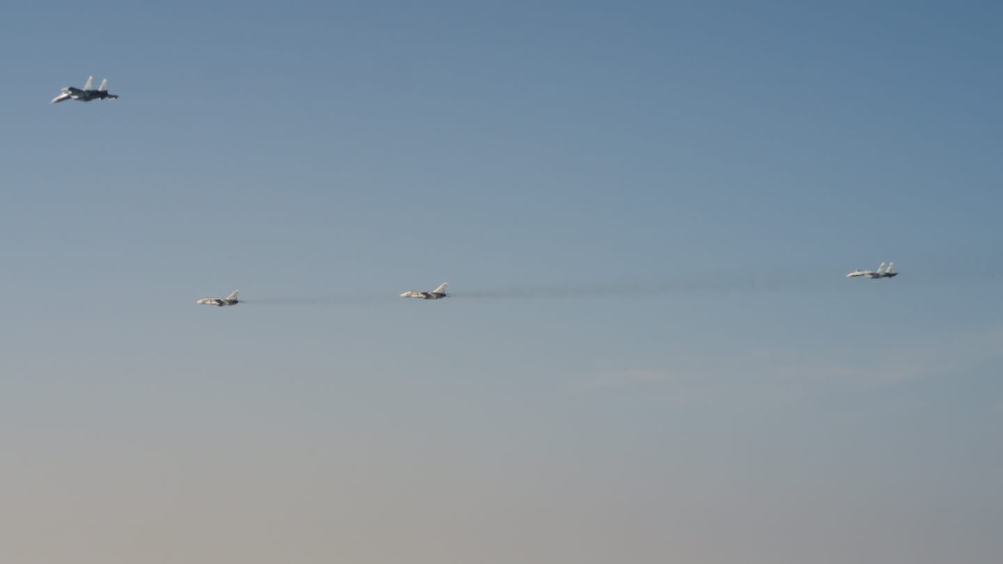 Two Russian Sukhoi Su-27s and two Su-24s violated Sweden's airspace on March 2, 2022, the Swedish Air Force said. The Swedes sent Gripen jets to escort them away in a brief interaction. (Swedish Air Force photo)