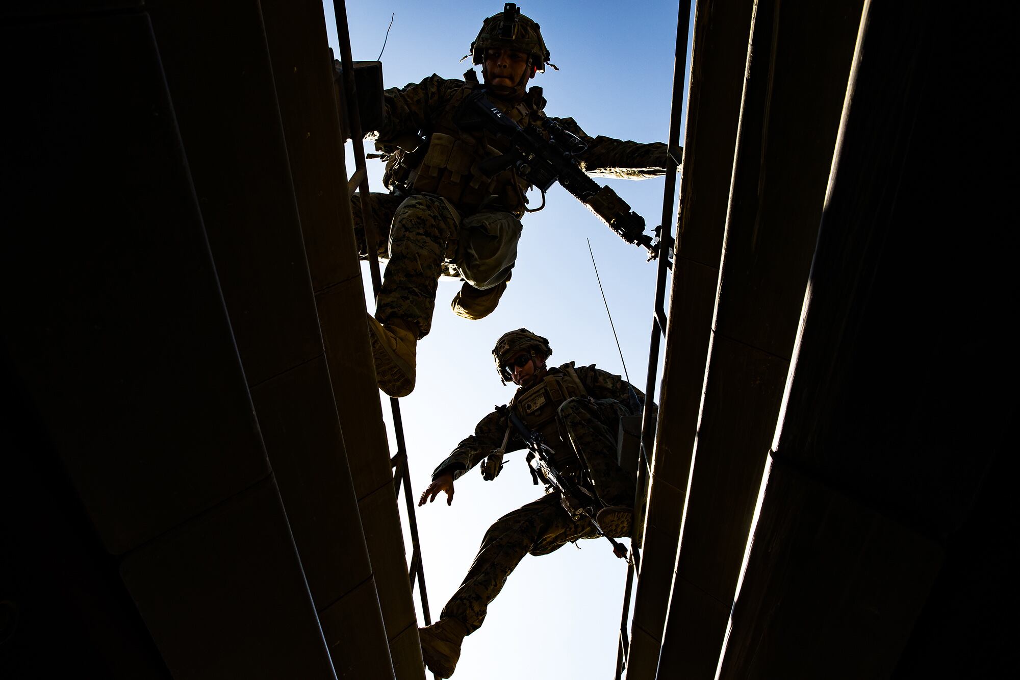 Marines with 3rd Battalion, 4th Marine Regiment  conducts Assault Amphibious Vehicle egress training during a Marine Corps Combat Readiness Evaluation (MCCRE) on Marine Corps Base Camp Pendleton, Calif., Aug. 11, 2020.