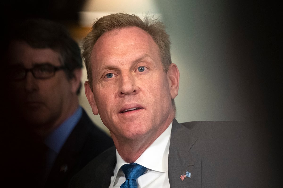 Acting Secretary of Defense Patrick Shanahan responds to reporters' questions at the Pentagon, Friday, June 7, 2019.