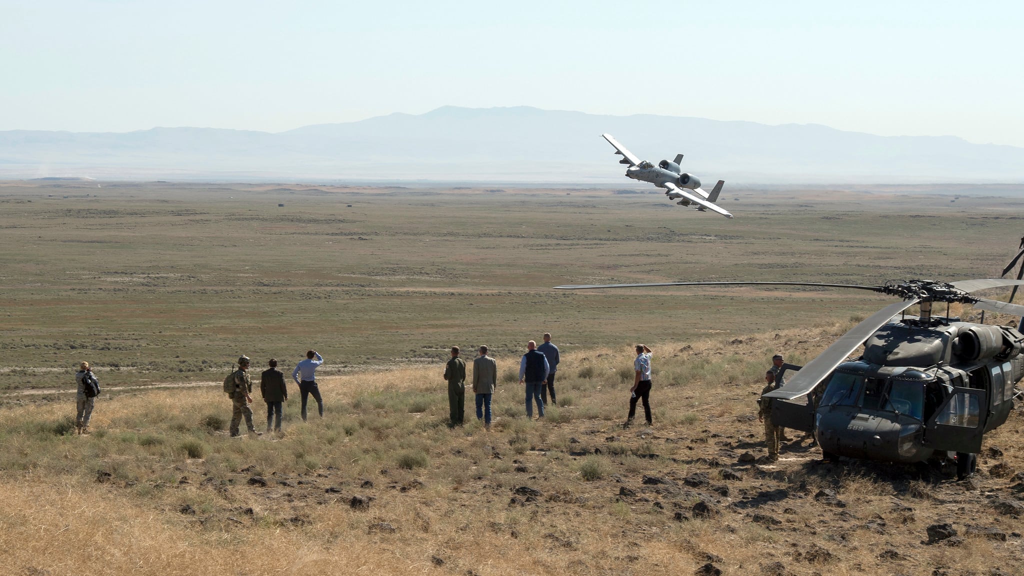 A-10 Thunderbolt IIs train at the Idaho Army National Guard's Orchard Combat Training Center south of Boise on Aug. 19, 2019.